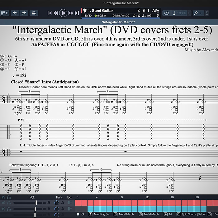 Intergalactic March tablature preview